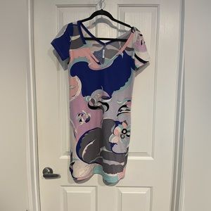 Emilio Pucci Vneck fitted t-shirt dress